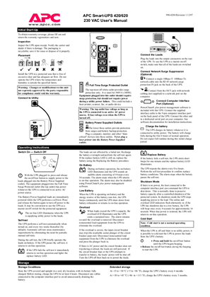 Image of Smart-UPS 420/620 W 230 V (Sheet)