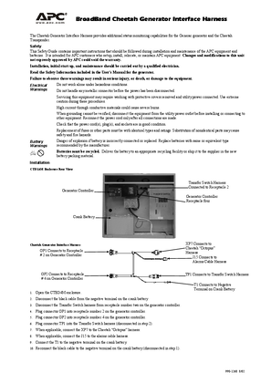 Image of TSP/Total System Power : Cheetah Generator Interface Harness (Sheet)