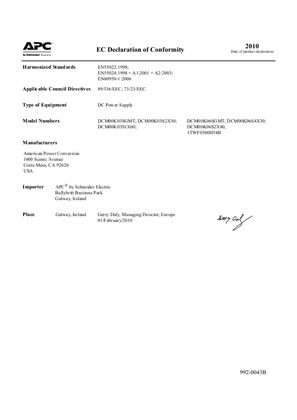 Image of EC Declaration of Conformity for Magnum VS