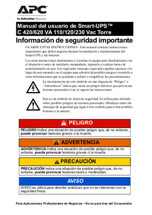 Imagen de Smart-UPS C 420/620 VA 110/120/230 Vac Tower