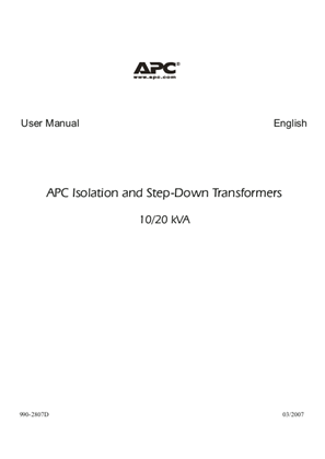Image de Smart-UPS RT 10/20 kVA Isolation/Step-Down Transformers (Manual)