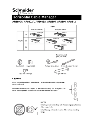 Image of Horizontal Cable Manager Installation Sheet