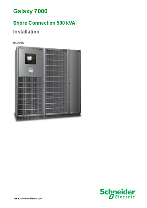Image of Galaxy 7000 Shore Connection 500 kVA Installation Manual