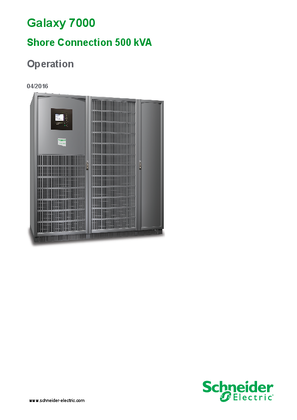 Kuva kohteesta Galaxy 7000 Shore Connection 500 kVA Operation Manual