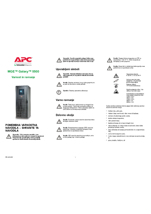 Podoba osebe MGE Galaxy 5500 20-120 kVA 400 V Safety and Handling