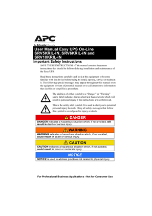 的映像 Easy UPS SRV5KRIL-IN/SRV6KRIL-IN/SRV10KRIL-IN User Guide