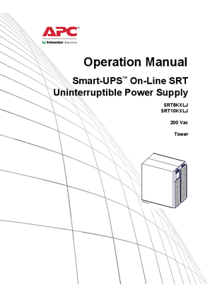 Slika linije Operation Smart-UPS On-Line 8/10 kVA, 200 Vac Tower