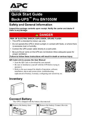 Image of Quick Start Guide Back-UPS Pro BN1050M