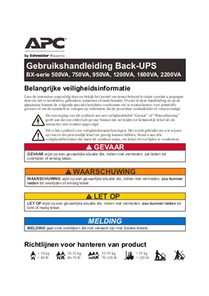 Image of User Manual for BX Series 500/750/950/1200/1600/2200 VA