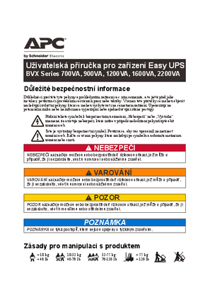 Návod k použití pro BVX Series 700/900/1200/1600/2200 VA