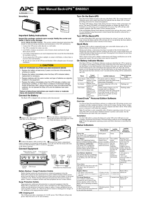Image of User Manual Back-UPS™ BN600U1