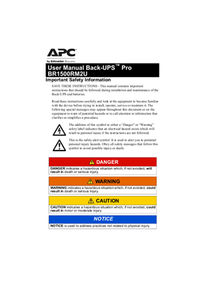 Image of User Manual Back-UPS Pro BR1500RM2U