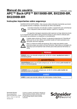 Imagem de User Manual for APC Back-UPS BX1500BI-BR/BX220I-BR/BX2200BI-BR