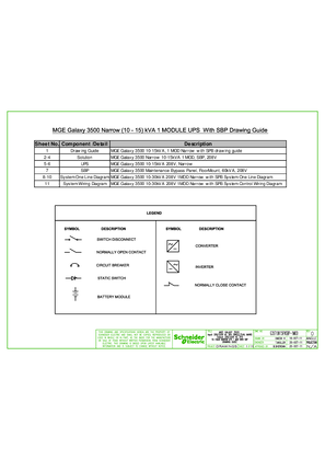 Image of G35T10K15FNSBP-1MOD - MGE Galaxy 3500 Narrow (10 - 15) kVA 1 Mod UPS with SBP Floor mount Drawing Package