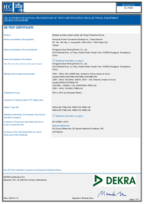 CB certificate IEC 62368 1 for PM5 PM6 U series Certificado Schneider