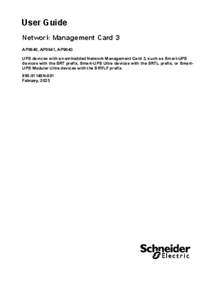 Imagen de Network Management Card 3 - User Guide