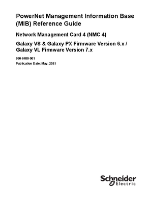 Bild von Galaxy VS, Galaxy PX & Galaxy VL PowerNet Management Information Base (MIB) Reference Guide