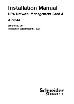 Image of Network Management Card 4 - Installation Guide