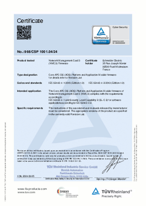 Image of Network Management Card 3 - IEC 62443-4-2 Certificate