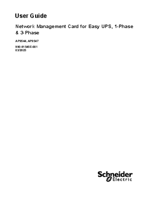 Image of Network Management Card for Easy UPS, 1-Phase & 3-Phase - User Guide