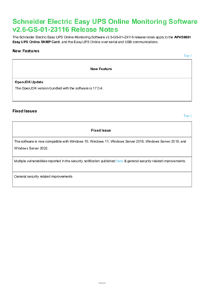 的映像 Schneider UPS Monitoring Software Release Notes