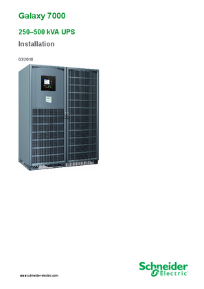 Image of Galaxy 7000 250-500 kVA Installation Manual