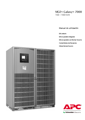 Manual del usuario de MGE Galaxy 7000 de 160-500 kVA