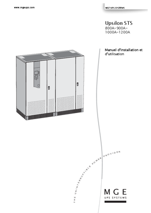 MGE Upsilon STS Installation and User Manual (800-1200 A)