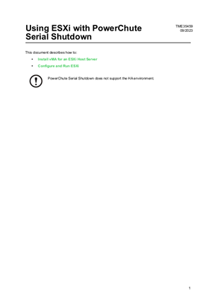 Image of Using ESXi with PowerChute Serial Shutdown