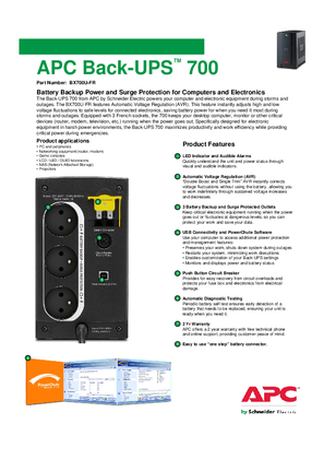 Image of Back-UPS BX700U-FR Specification Sheet