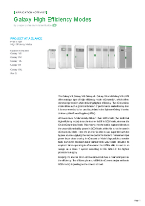 Image of Application Note #187: Galaxy High Efficiency Modes