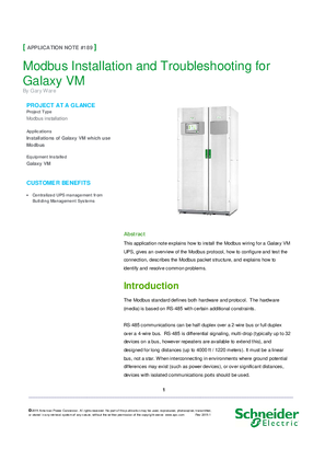 Image of Modbus Installation and Troubleshooting for Galaxy VM
