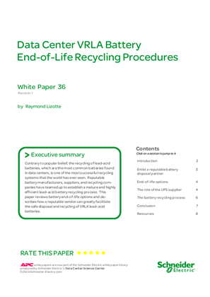 Image de Data Center VRLA Battery End-of-Life Recycling Procedures