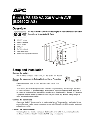 Image of Back-UPS BX650CI-AS 230V with AVR