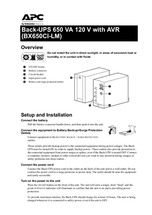 Imagen de Back-UPS BX650CI-LM 230V with AVR