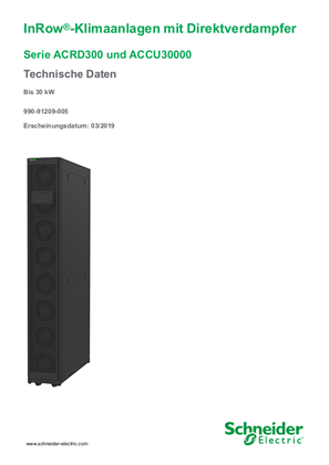 Bild von InRow®-Klimaanlagen mit Direktverdampfer Serie ACRD300 und ACCU30000 Technische Daten Bis 30 kW