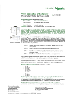 Obrázek CMIM Declaration of Conformity—ACCD75218, ACCD75216, ACCD75217, ACFC75257