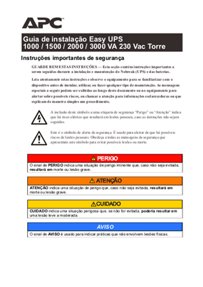 Imagem de APC Easy UPS SMV 1000I/1500AI/2000CAI/3000CAI -BR User Manual