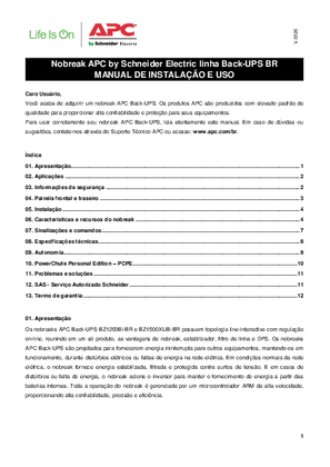 User Manual APC Back-UPS 1500 for Brazil