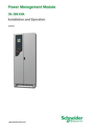 Image of Power Management Module 30-300 kVA Installation and Operation manual