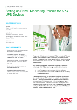 Bild von SNMP Monitoring Policies for APC UPS Devices