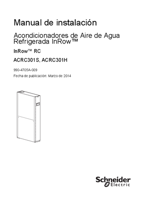 Imagen de Manual de instalación Acondicionadores de Aire de Agua Refrigerada InRow™