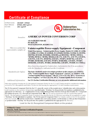 Imagen de UL Certificate of Compliance to UL1778