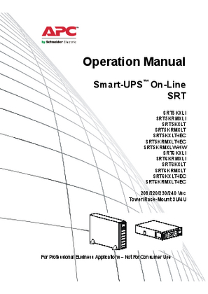Image of Operation Smart-UPS On-Line 5/6 kVA 208/220/230/240 Vac TWR/RM 3U/4U