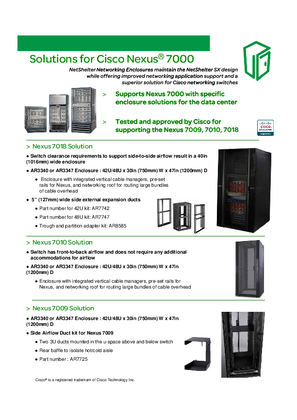 Görüntüsü NetShelter SX Solutions for Cisco Nexus 7000 Series Networking Switches