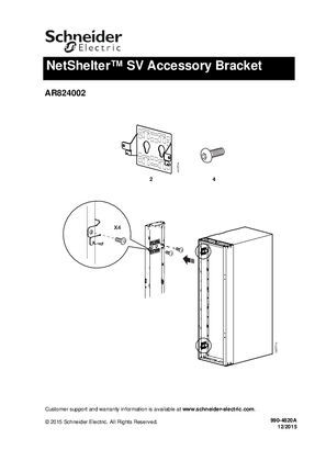 Image of NetShelter SV Accessory Mounting Brackets Installation Sheet