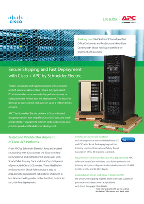 Image of Cisco Certified NetShelter SX and NetShelter CX Enclosures for Integrated Cisco UCS Shipments