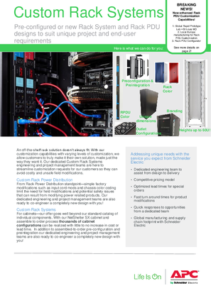 Immagine di Custom Rack Systems and Rack PDU Capabilities Brochure for Europe