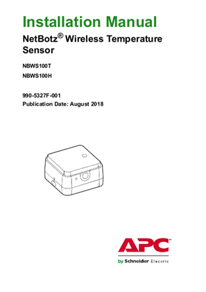 Image of NetBotz Wireless Temperature Sensor Installation Guide