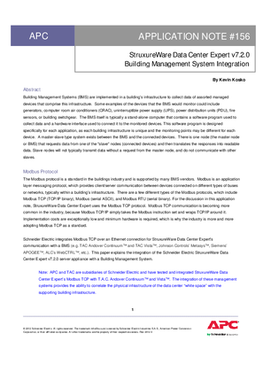 Image of StruxureWare Data Center Expert v7.2 Building Management System Integration